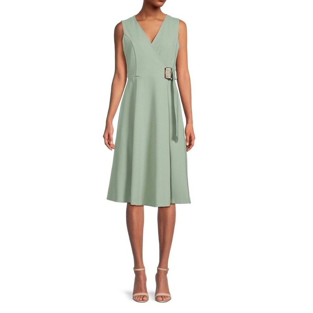 CALVIN KLEIN Belt Trim A Line Dress
